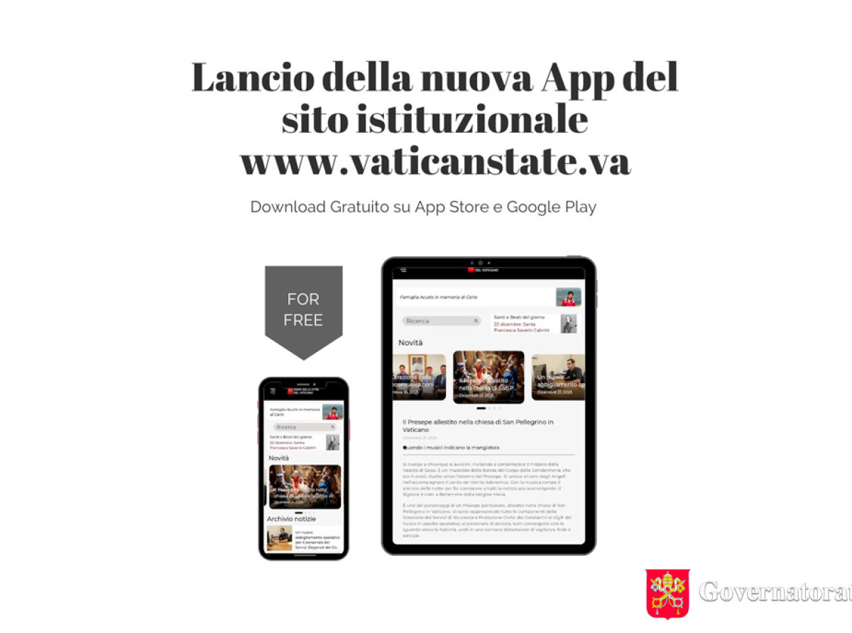 Launch of the new app for the institutional website www.vaticanstate.va