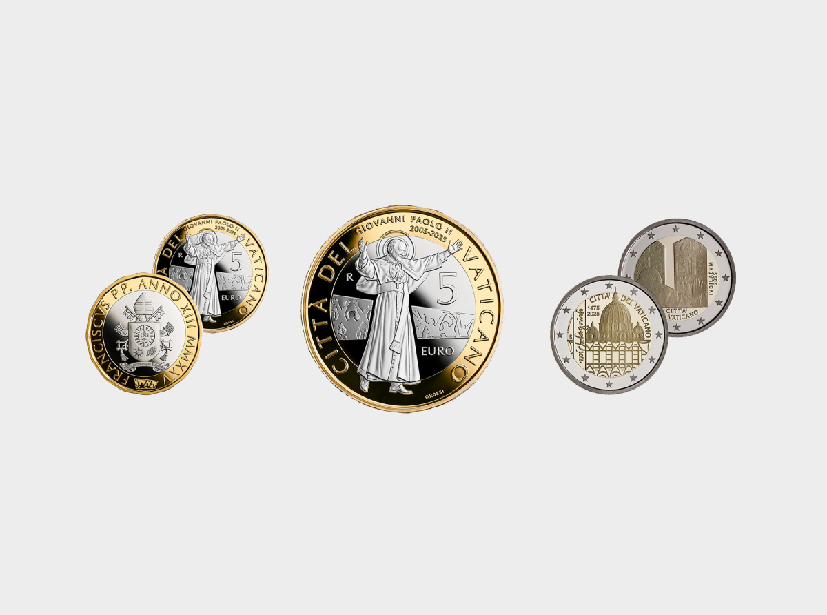 Il Vaticano presenta le 2 Euro commemorative e la 5 Euro Bimetallica 2025 in versione Fondo Specchio
