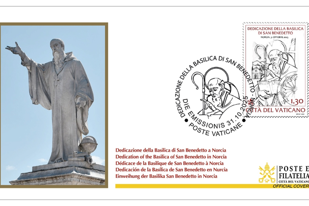 Un timbre et une oblitération postale spéciale pour célébrer la renaissance de la Basilique Saint-Benoît de Norcia