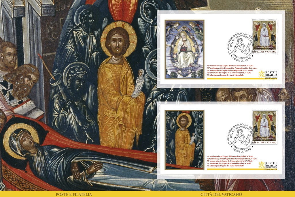 Émission philatélique pour le 75ᵉ anniversaire du Dogme de l’Assomption: deux enveloppes commémoratives en édition spéciale